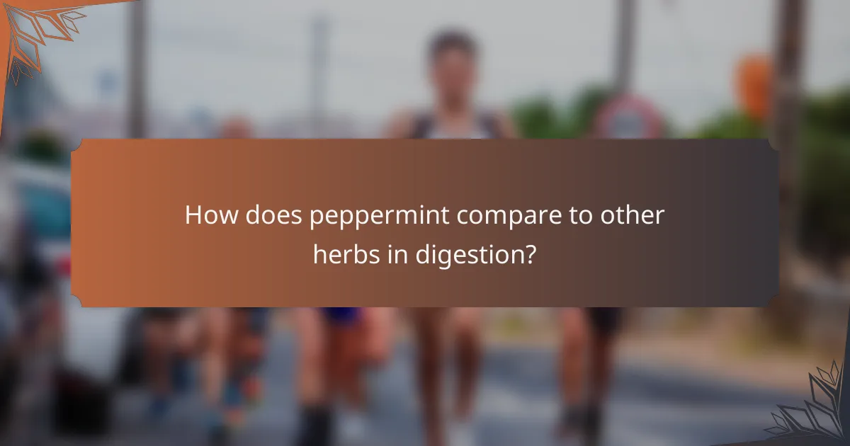 How does peppermint compare to other herbs in digestion?