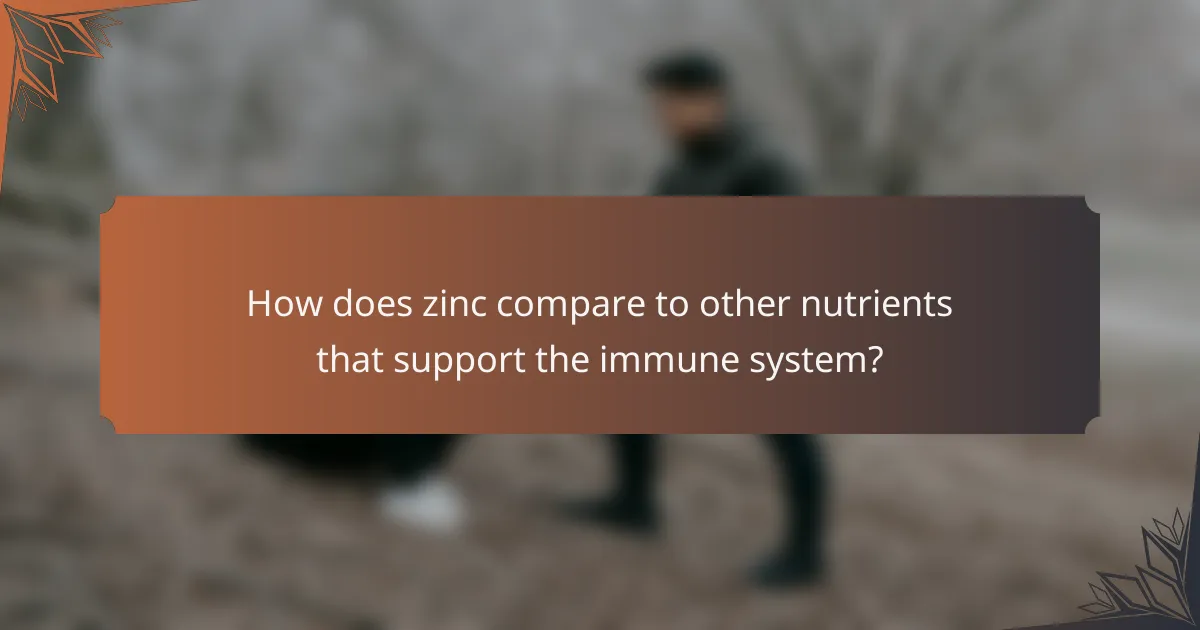 How does zinc compare to other nutrients that support the immune system?