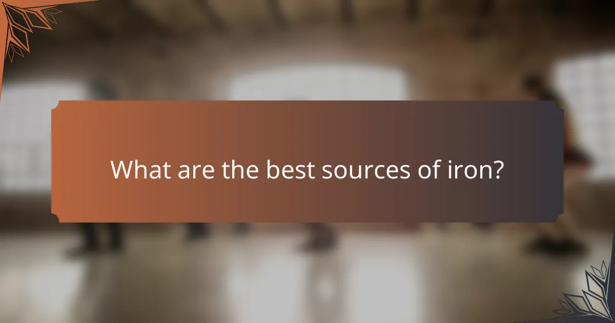 What are the best sources of iron?