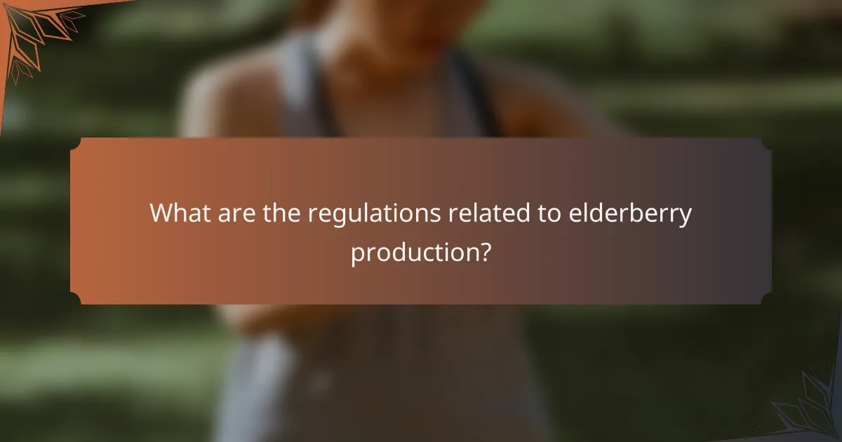 What are the regulations related to elderberry production?
